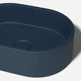 Produto Cuba de Banheiro Concreto Apoio Elipse 40 cm (Francs Azul Marinho)