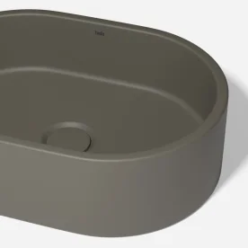 Produto Cuba de Banheiro Concreto Apoio Elipse 40 cm (Francs Musgo)