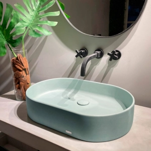 Cuba de Banheiro Concreto Apoio Elipse 55 cm (Lotus Acqua)