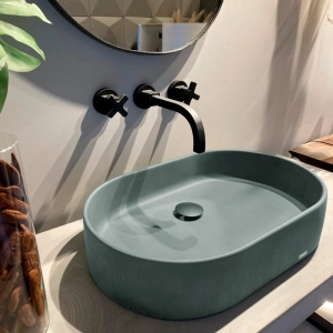 Cuba de Banheiro Concreto Apoio Elipse 55 cm (Lotus Florest)