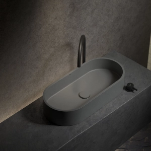 Cuba de Banheiro Concreto Apoio Elipse 60 cm (Francs Cemento)