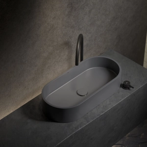 Cuba de Banheiro Concreto Apoio Elipse 60 cm (Francs Cenere)