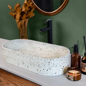 Cuba de Banheiro Concreto Apoio Elipse 60 cm (Francs Granilite Opala)