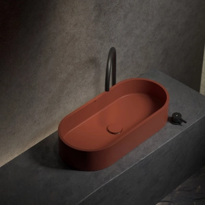 Cuba de Banheiro Concreto Apoio Elipse 60 cm (Francs Marsala)
