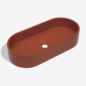Cuba de Banheiro Concreto Apoio Elipse 60 cm (Francs Marsala)