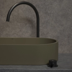 Cuba de Banheiro Concreto Apoio Elipse 60 cm (Francs Musgo)