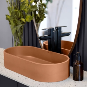 Cuba de Banheiro Concreto Apoio Elipse 60 cm (Francs Ocre)