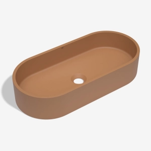 Cuba de Banheiro Concreto Apoio Elipse 60 cm (Francs Ocre)