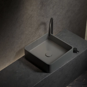 Cuba de Banheiro Concreto Apoio Quadrada 39 cm (Guna Cemento)