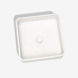 Cuba de Banheiro Concreto Apoio Quadrada 39 cm (Guna Granilite Polar)