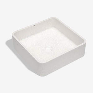 Cuba de Banheiro Concreto Apoio Quadrada 39 cm (Guna Granilite Polar)