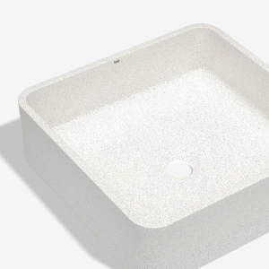 Cuba de Banheiro Concreto Apoio Quadrada 39 cm (Guna Granilite Polar)