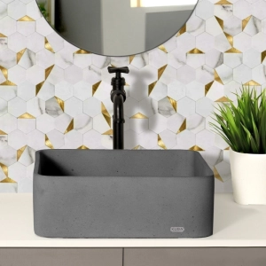 Cuba de Banheiro Concreto Apoio Quadrada 40 cm (Urban Grafite)