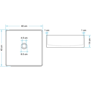 Cuba de Banheiro Concreto Apoio Quadrada 40 cm (Urban Off White)