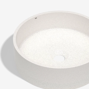 Cuba de Banheiro Concreto Apoio Redonda 35 cm (Oso Granilite Polar)