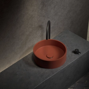 Cuba de Banheiro Concreto Apoio Redonda 35 cm (Oso Marsala)