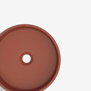 Cuba de Banheiro Concreto Apoio Redonda 35 cm (Oso Marsala)
