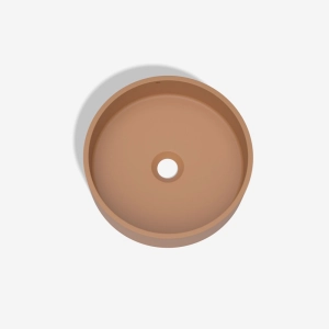 Cuba de Banheiro Concreto Apoio Redonda 35 cm (Oso Ocre)