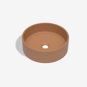 Cuba de Banheiro Concreto Apoio Redonda 35 cm (Oso Ocre)