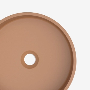 Cuba de Banheiro Concreto Apoio Redonda 35 cm (Oso Ocre)