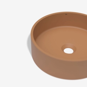 Cuba de Banheiro Concreto Apoio Redonda 35 cm (Oso Ocre)