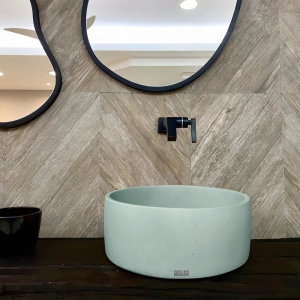 Cuba de Banheiro Concreto Apoio Redonda 35 cm (Small Acqua)