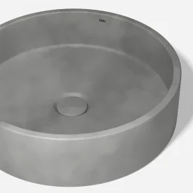 Produto Cuba de Banheiro Concreto Apoio Redonda 39 cm (Oso Cemento)