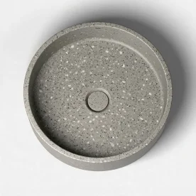 Cuba de Banheiro Concreto Apoio Redonda 39 cm (Oso Granilite Fóssil) Produto Cuba de Banheiro Concreto Apoio Redonda 39 cm (Oso Granilite Fóssil)