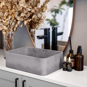 Cuba de Banheiro Concreto Apoio Retangular 40 cm (Moran Cemento)