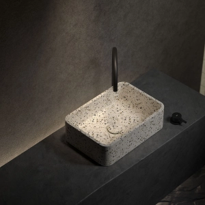 Cuba de Banheiro Concreto Apoio Retangular 40 cm (Moran Granilite Opala)