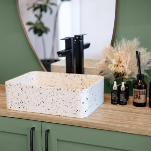 Cuba de Banheiro Concreto Apoio Retangular 40 cm (Moran Granilite Opala)