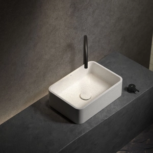 Cuba de Banheiro Concreto Apoio Retangular 40 cm (Moran Granilite Polar)