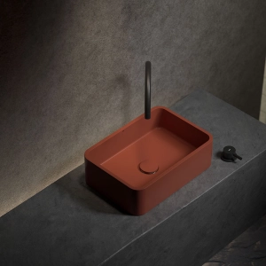 Cuba de Banheiro Concreto Apoio Retangular 40 cm (Moran Marsala)