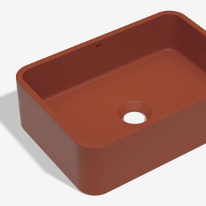 Cuba de Banheiro Concreto Apoio Retangular 40 cm (Moran Marsala)