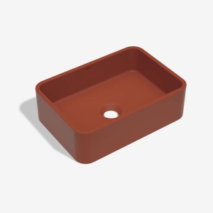 Cuba de Banheiro Concreto Apoio Retangular 40 cm (Moran Marsala)