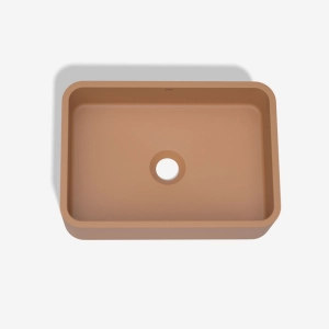 Cuba de Banheiro Concreto Apoio Retangular 40 cm (Moran Ocre)