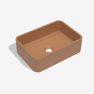 Cuba de Banheiro Concreto Apoio Retangular 40 cm (Moran Ocre)