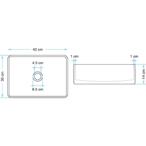 Cuba de Banheiro Concreto Apoio Retangular 42 cm (Tessa Florest)