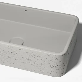 Produto Cuba de Banheiro Concreto Apoio Retangular 50 cm (Moran Marfim)