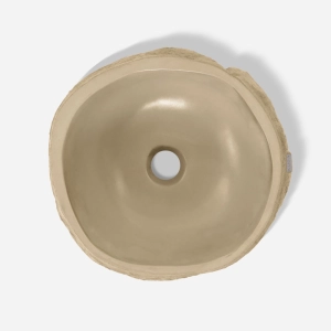 Cuba de Banheiro Concreto Apoio Rocha 37 cm com LED (Kivi Travertino)