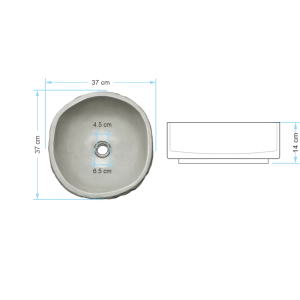 Cuba de Banheiro Concreto Apoio Rocha 37 cm com LED (Kivi Travertino)