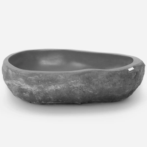 Cuba de Banheiro Concreto Apoio Rocha 57 cm com LED (Sten Grafite)