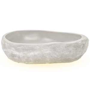 Cuba de Banheiro Concreto Apoio Rocha 57 cm com LED (Sten Off White)