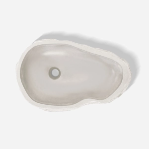 Cuba de Banheiro Concreto Apoio Rocha 57 cm com LED (Sten Off White)