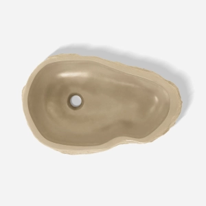 Cuba de Banheiro Concreto Apoio Rocha 57 cm com LED (Sten Travertino)