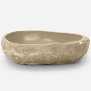 Cuba de Banheiro Concreto Apoio Rocha 57 cm com LED (Sten Travertino)