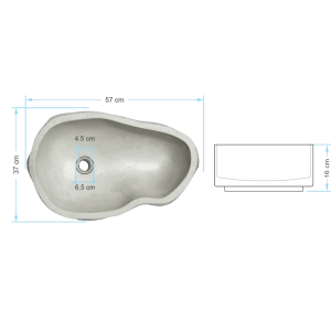 Cuba de Banheiro Concreto Apoio Rocha 57 cm com LED (Sten Travertino)