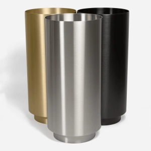 Cuba de Banheiro Inox Piso Redonda 38 cm (Shanghai Escovada)