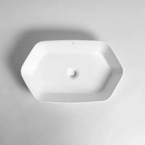 Cuba de Banheiro Louça Apoio Hexagonal 62 cm (Córdova Branca)