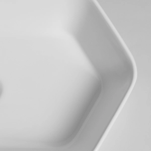 Cuba de Banheiro Louça Apoio Hexagonal 62 cm (Córdova Branca)